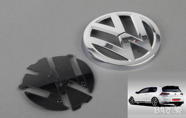 задна емблема сива хром  за VW Golf 7 MK7 110mm, снимка 4 - Аксесоари и консумативи - 44716515