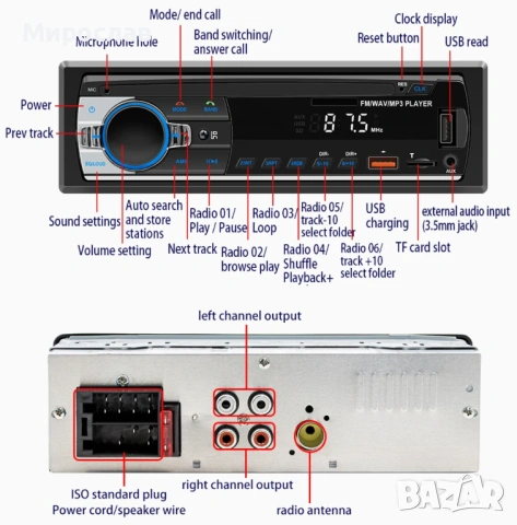 BQCC Автомобилно радио, снимка 6 - Аксесоари и консумативи - 53136466