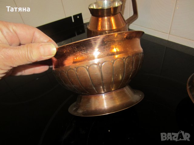 МЕДНИ  СЕРВИЗИ   ЗА КАФЕ С ПОДНОС ;ЧАШИ  ;ДЖЕЗВЕ;ПЕПЕЛНИК; КАНА;КУПА;, снимка 11 - Декорация за дома - 31776571