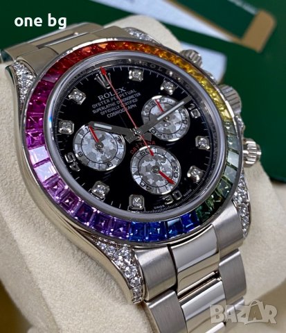 Rolex Daytona White Gold Rainbow , снимка 6 - Луксозни - 42116141