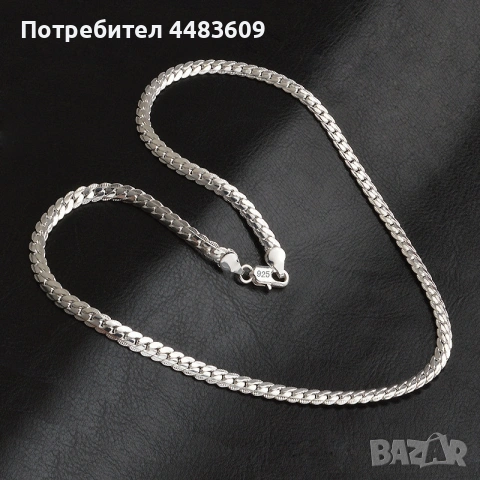 Сребърен Ланец , снимка 3 - Колиета, медальони, синджири - 53372786