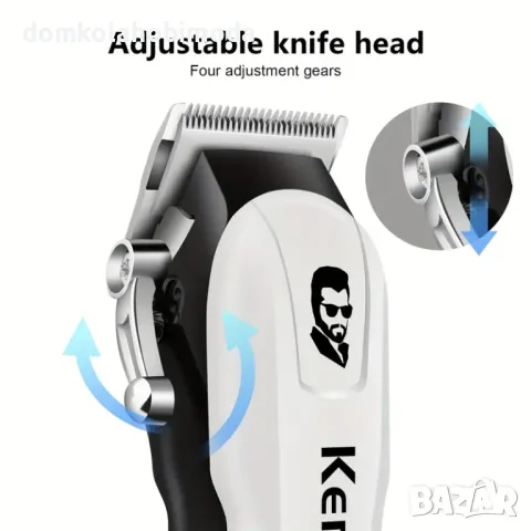 Професионалнa машинка Kemei, LED дисплей,Регулируема глава, USB-Презареждаща батерия,, снимка 4 - Тримери - 48062434