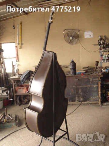 Декоративен контрабас бар шкаф - метал, ръчна изработка, винен шкаф 13 бутилки, снимка 5 - Бюфети - 53948074