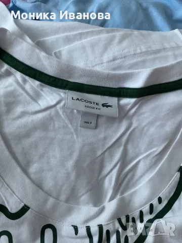 LACOSTE White 3XXL, снимка 3 - Тениски - 56541379