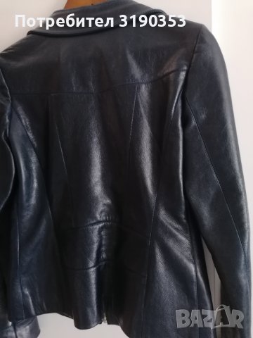 Дамско кожено яке тъмносиньо, снимка 5 - Якета - 39958458