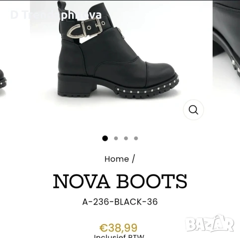 Черни боти на нисък ток, снимка 8 - Дамски боти - 54314470