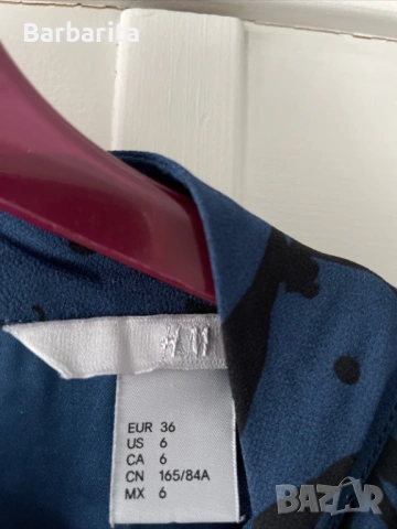  Тълносиня рокля H&M S/M, снимка 6 - Рокли - 51888634