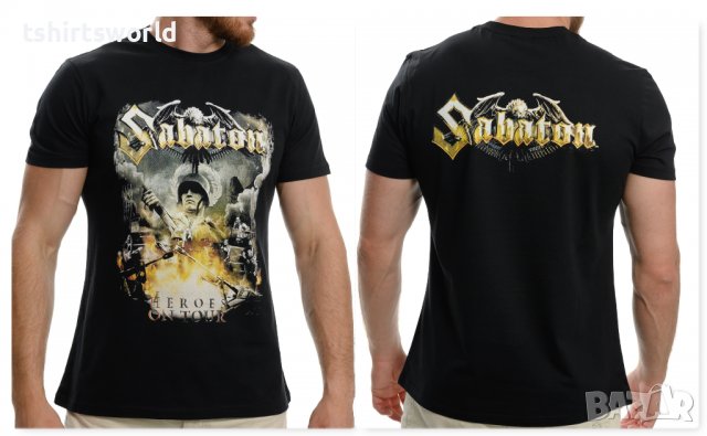 Нова мъжка тениска на музикалната група SABATON - Heroes on tour с гръб