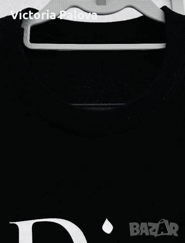 Черна блуза Dior стил, плътен памук, отлична изработка, унисекс, снимка 5 - Блузи с дълъг ръкав и пуловери - 53929208