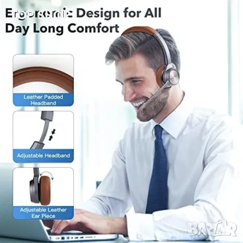 Нови Bluetooth слушалки с микрофон за компютър/донгъл за компютър, снимка 2 - Слушалки и портативни колонки - 49450881