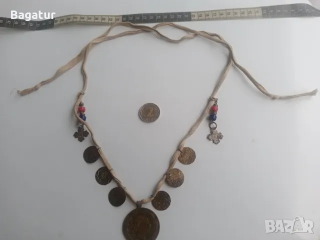 Стар накит,гердан,пендар,етно,кръст,връв,от на баба скрина, снимка 7 - Антикварни и старинни предмети - 49963168