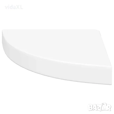vidaXL Окачени ъглови рафтове, 4 бр, бели, 25x25x3,8 см, МДФ, снимка 6 - Етажерки - 56146818