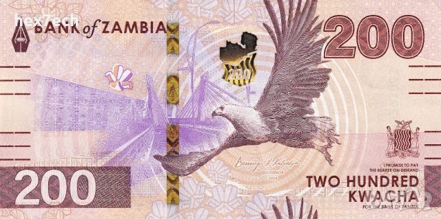 ❤️ ⭐ Замбия 2024 200 квача UNC нова ⭐ ❤️, снимка 2 - Нумизматика и бонистика - 53184986