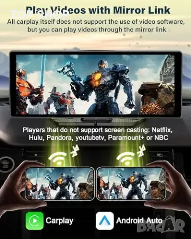 Нов CarPlay екран 4K 10.26" + двойна камера, гласово управление, AUX/FM, снимка 6 - Друга електроника - 50016115