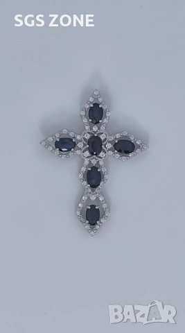 Стилен и масивен сребърен кръст с рубин от Таиланд, снимка 9 - Колиета, медальони, синджири - 53324103