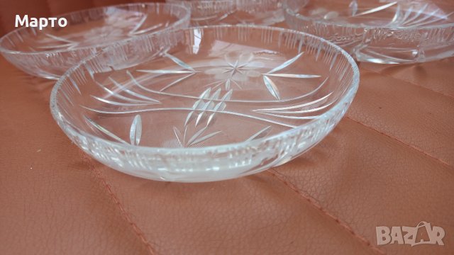 Кристални чинийки за сухи мезета 4 бр , снимка 5 - Чинии - 42030474