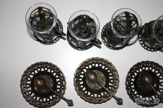 нов сервиз за турски чай Acar(чаши с табли-6бр,чин.-7бр,лъж-7бр)=30лв от Банско, снимка 5 - Чаши - 50969879