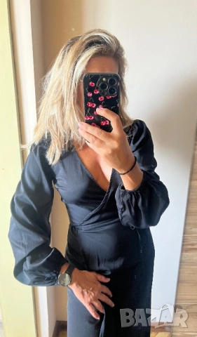 Дълга черна рокля, снимка 9 - Рокли - 51625592