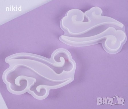 2 орнамента вълни дълбок силиконов молд форма фондан смола бижутерски шоколад гипс