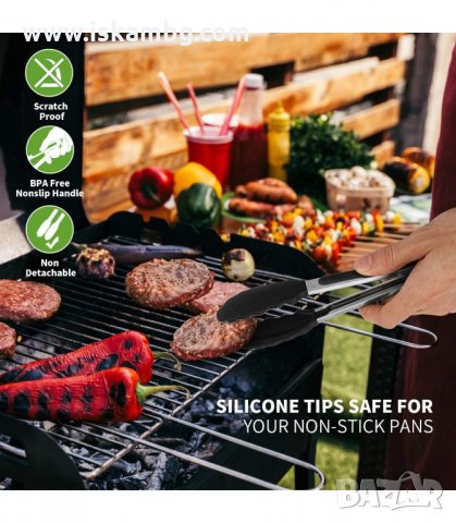 МЕТАЛНА ЩИПКА СЪС СИЛИКОНОВИ НАКРАЙНИЦИ - код 2765, снимка 4 - Прибори за хранене, готвене и сервиране - 33919206