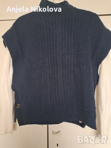 Пуловер без ръкави, паднало рамо , снимка 3 - Блузи с дълъг ръкав и пуловери - 42784352