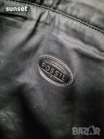 FOSSIL голяма чанта естествена кожа,черна + брезент, снимка 13 - Чанти - 44194870