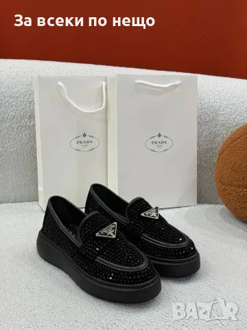 Prada Елегантни Дамски Обувки Тип Мокасини С Платформа И Камъни - 3 Цвята Код SEM-781, снимка 3 - Дамски ежедневни обувки - 56121004