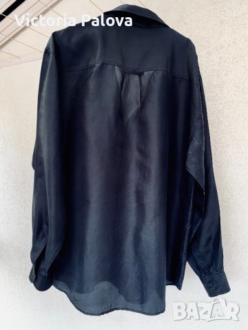 SILKS MIRAGE черна копринена риза, снимка 5 - Ризи - 37040342