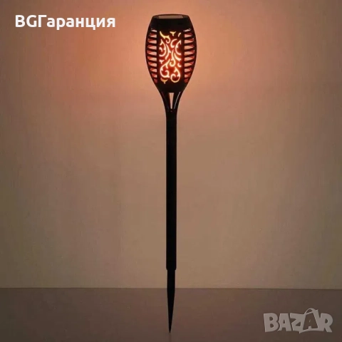 Соларна LED лампа с ефект на пламък, снимка 2 - Лед осветление - 52019275