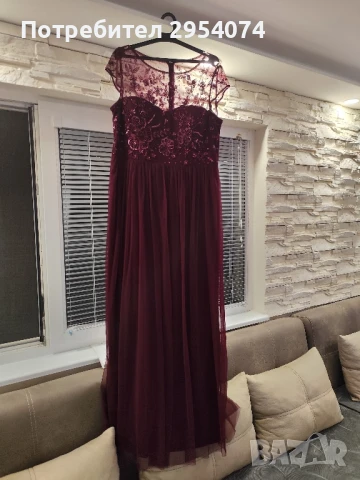 дамска рокля хл в цвят бордо 89лв