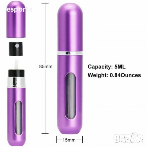 5ml преносим пулверизатор за парфюм пълнещ се travalo атомайзер спрейър джобен флакон шишенце, снимка 7 - Унисекс парфюми - 38117432