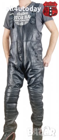 №3165 Мъжки кожен мото гащеризон, снимка 1