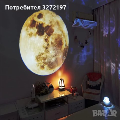 Ново! Usb Led Прожекционна лампа Луна, Проектор Led Нощна светлина за Декорация на стена. , снимка 7 - Прожектори - 40439536