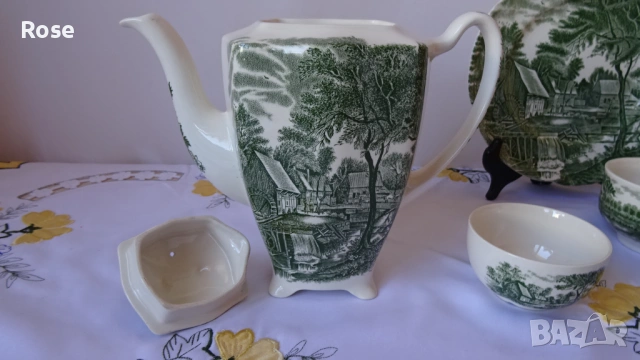 Чинии, чаши, чайник ”Watermill” Англия Johnson Brothers., снимка 12 - Сервизи - 53956066