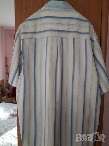 Мъжка риза къс ръкав спортно елегантна 100 % памук L-XL, снимка 5 - Ризи - 29155230