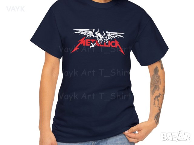 Тениска с декоративен печат - Metallica Skulled, снимка 6 - Тениски - 44215399