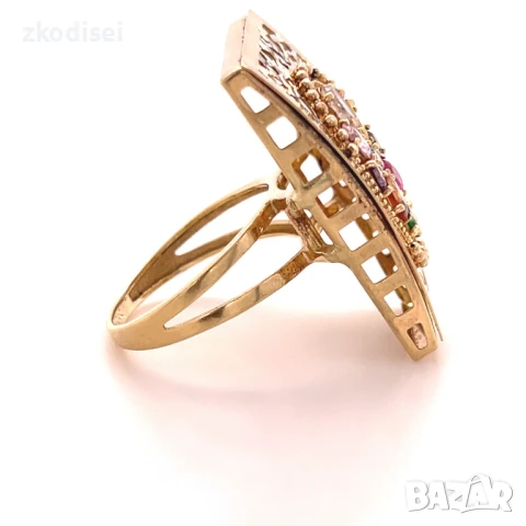 Златен дамски пръстен 6,47гр. 14кр. проба:585 размер:58 модел:32619-1, снимка 3 - Пръстени - 50816658