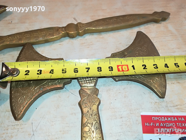 томахавки от англия 2бр мед месинг 2604221722, снимка 3 - Антикварни и старинни предмети - 36570380