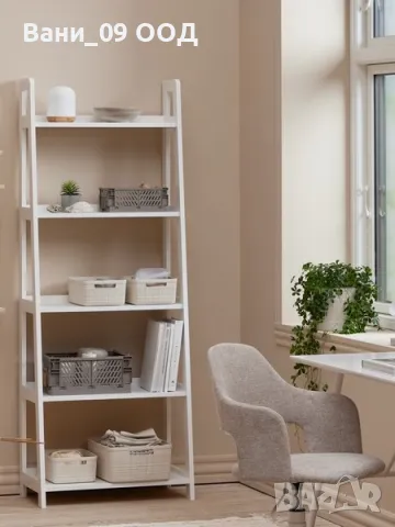 170см Висока бяла етажерка на 5 етажа, снимка 3 - Етажерки - 48634762