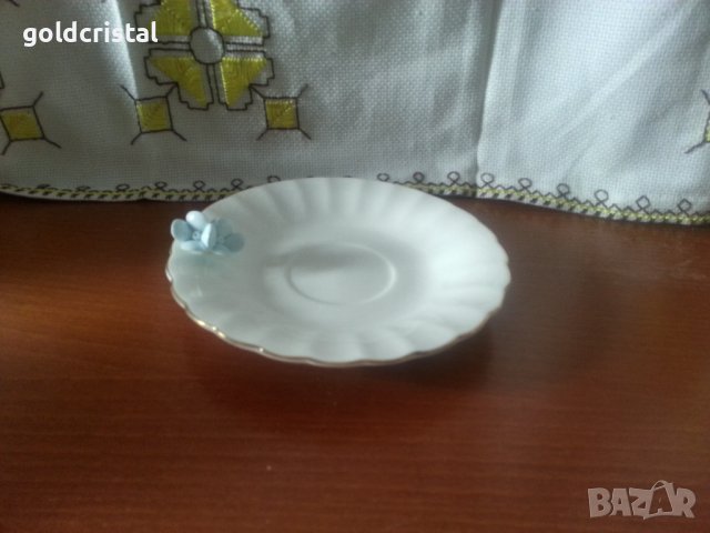 Стар български костен порцелан Бононя сет за чай , снимка 10 - Антикварни и старинни предмети - 42678842