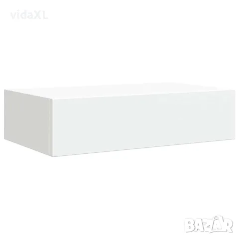 vidaXL Стенни рафтове с чекмеджета, 2 бр, бели, 40x23,5x10 см, МДФ, снимка 6 - Етажерки - 56146948