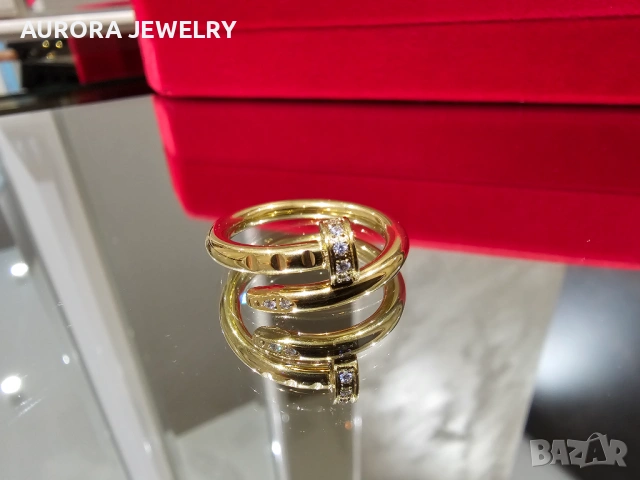 CARTIER Nail Juste un Clou Classic Gold Diamonds Пръстен Пирон, снимка 2 - Пръстени - 53148943