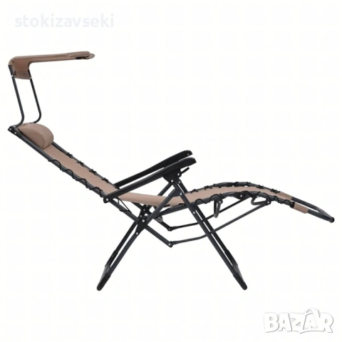 Комплект за релаксация на открито: 2 сгъваеми шезлонга с нулева гравитация CHAIR3 и стилна масичка , снимка 5 - Градински мебели, декорация  - 54114018