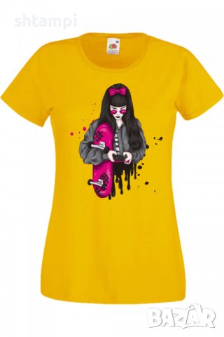 Дамска Тениска Scate woman purple,Изненада,Повод,Подарък,Празник, снимка 3 - Тениски - 37639528