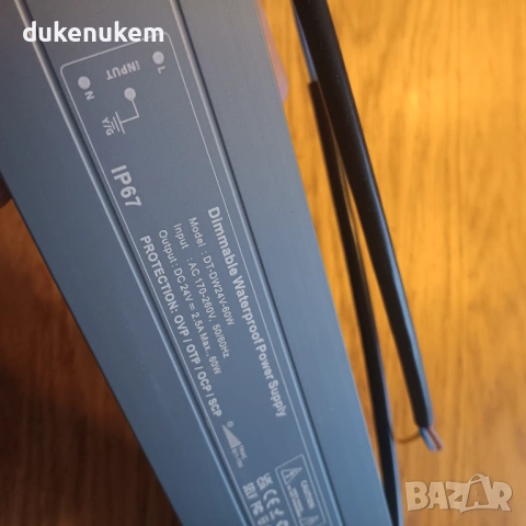 LED драйвер 24V 60W димируем IP67 – водоустойчив, снимка 9 - Лед осветление - 53173403