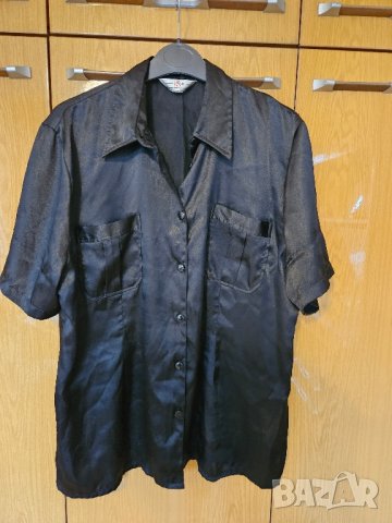 Черна сатенена риза, XL