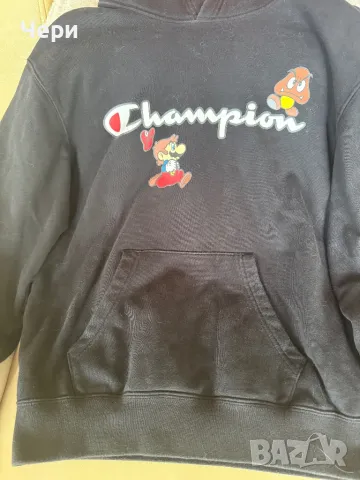 Юношески пуловер “Champion“ с щампи на Супер Марио, снимка 2 - Пуловери - 49791734