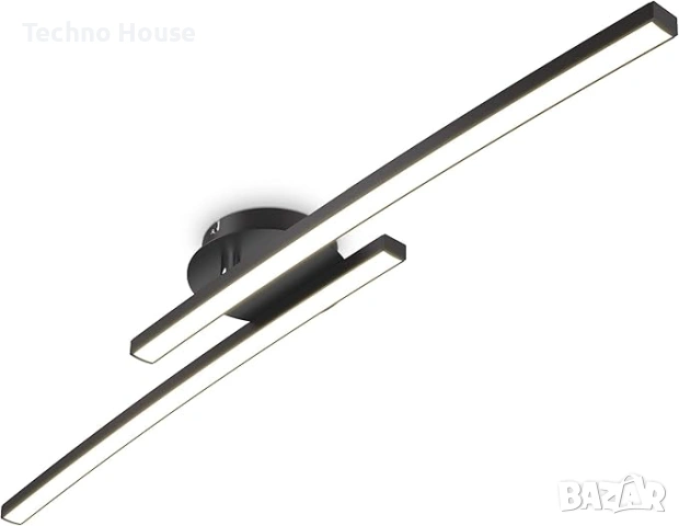 BKLicht I Таванна лампа 2 пламъка 12W I регулируема I 3000 K топло бяла светлина I Черна 