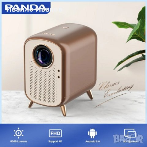 150''Android Panda проектор HD1080 600ANSI, снимка 1 - Плейъри, домашно кино, прожектори - 42882941