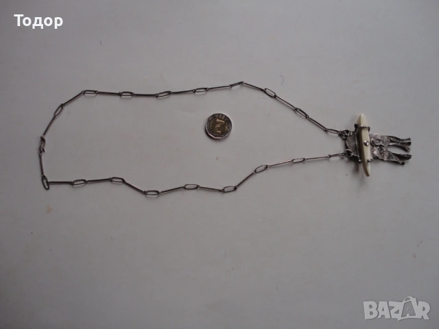 Дизайнерско сребърно колие амулет